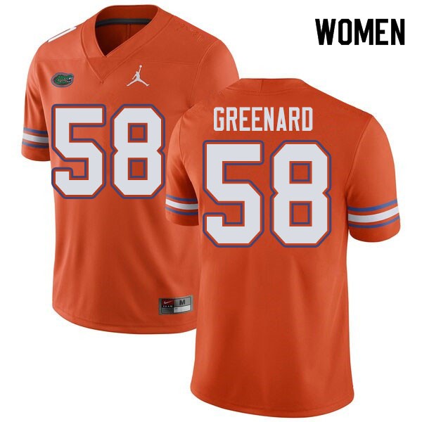 Jordan Brand Women #58 Jonathan Greenard Florida Gators College Football Jersey Orange
